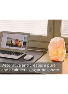 HOOKOR Himalayan Salt Lamp 6-8” (4-7 lb) with Dimmer Switch - All Natural and Handcrafted with Wooden Base and an Extra Bulb (7-8”)  - Image 5