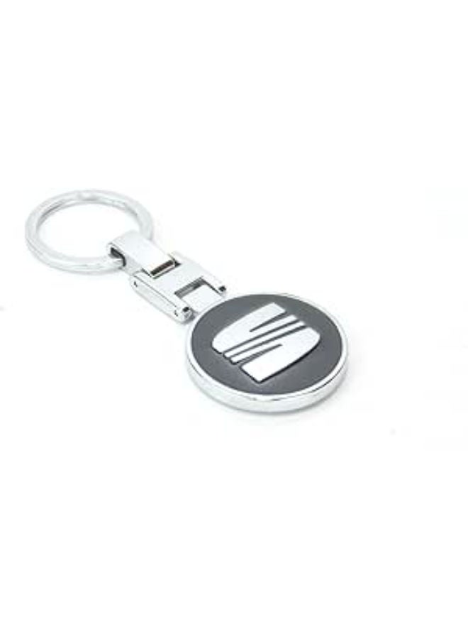 Car Key Chain with Logo For Seat,Car Keyring Auto Decoration Accessories - Black - Image 2