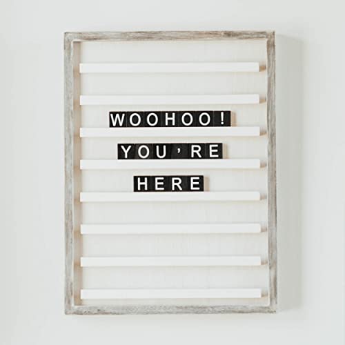 Stiles 23"x17" Tile Letter Board Sign Set, Wooden Message Board with 122 Letter Tiles and Numbers, Changeable Letterboard, Great Holiday & Christmas Gift for Friends and Family, Rustic - Image 5