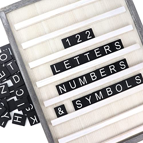 Stiles 23"x17" Tile Letter Board Sign Set, Wooden Message Board with 122 Letter Tiles and Numbers, Changeable Letterboard, Great Holiday & Christmas Gift for Friends and Family, Rustic - Image 2