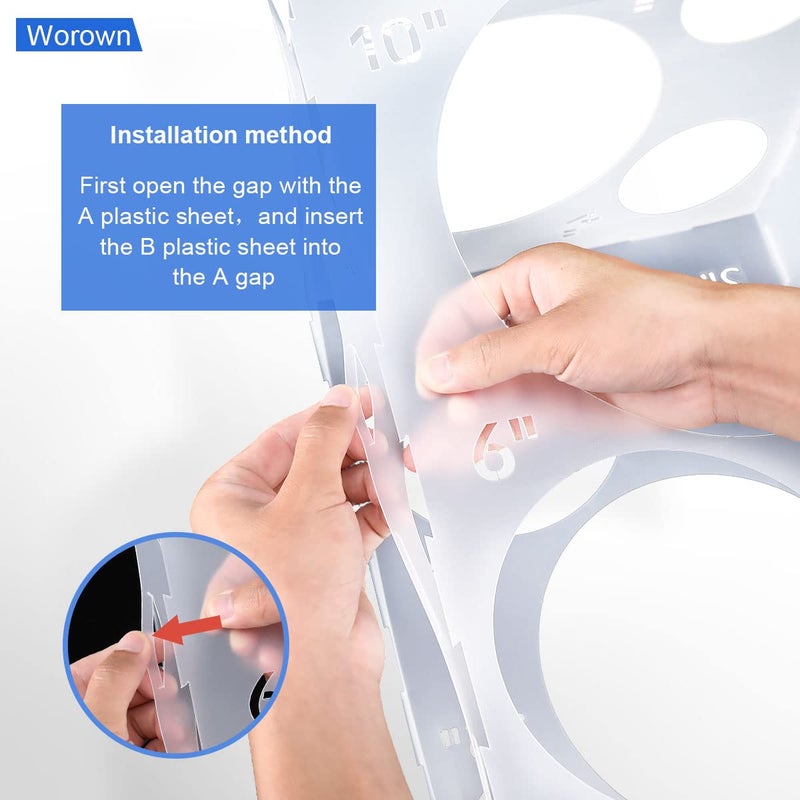 Worown 18 Holes Large Collapsible White Plastic Balloon Sizer Box, 1-12 Inch Balloons Sizer Cube, Balloon's Size Measurement Tools for Party Decorations - Image 4