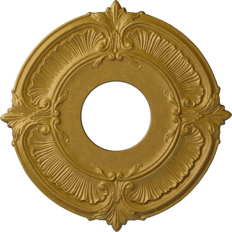 Ekena Millwork CM12ATPGS Attica Ceiling Medallion (Fits Canopies up to 3 1/2"), Hand-Painted Pharaohs Gold - Image 1