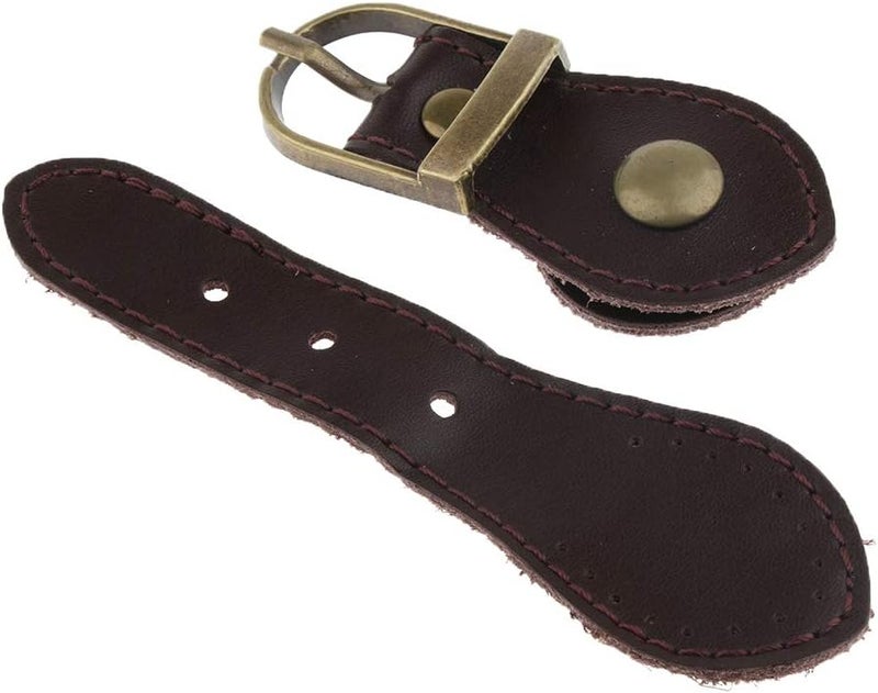 klarakoSew on Real Leather Bag Tab Buckles Closure Replacement Repair Making DIY klarakoCoffee - Image 5