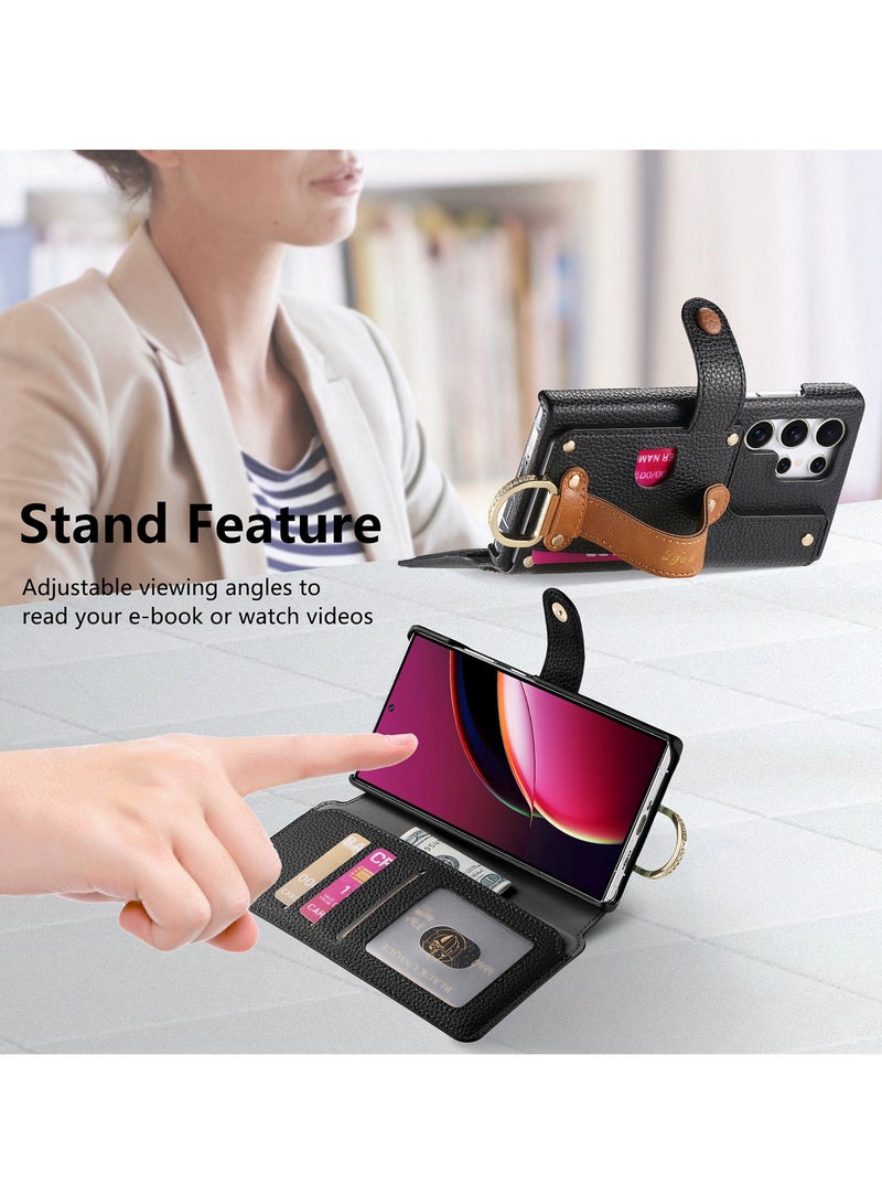 YANCI Samsung Galaxy S25 Ultra phone case, Samsung Galaxy S25 Ultra wallet case with card holder, Samsung Galaxy S25 Ultra phone case, leather flip phone case suitable for Samsung Galaxy S25 Ultra - Image 5