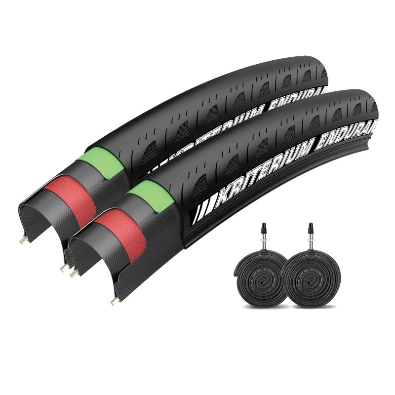 2Pack 700x 232528c Road Bike Folding Tires with 2Pack Tubes