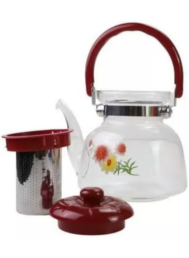Kovar Heat Resistant Pot, Tea & Coffee Glass Pot With Strainer & Comfort Handle, Capacity - 1400ml - Image 1