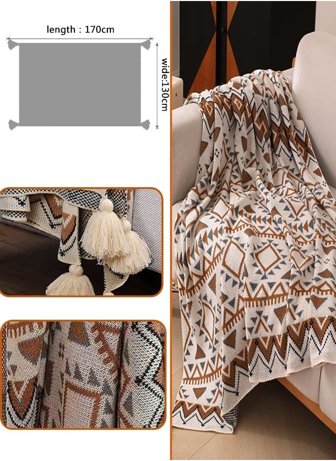 وهاواي Boho Knitted Throw Blanket with Tassel, Super Soft Cozy Lightweight Decorative Throw Blankets for Couch , Bed, Sofa, Outdoor Throw Blankets All Seasons 130x170CM  - Image 2