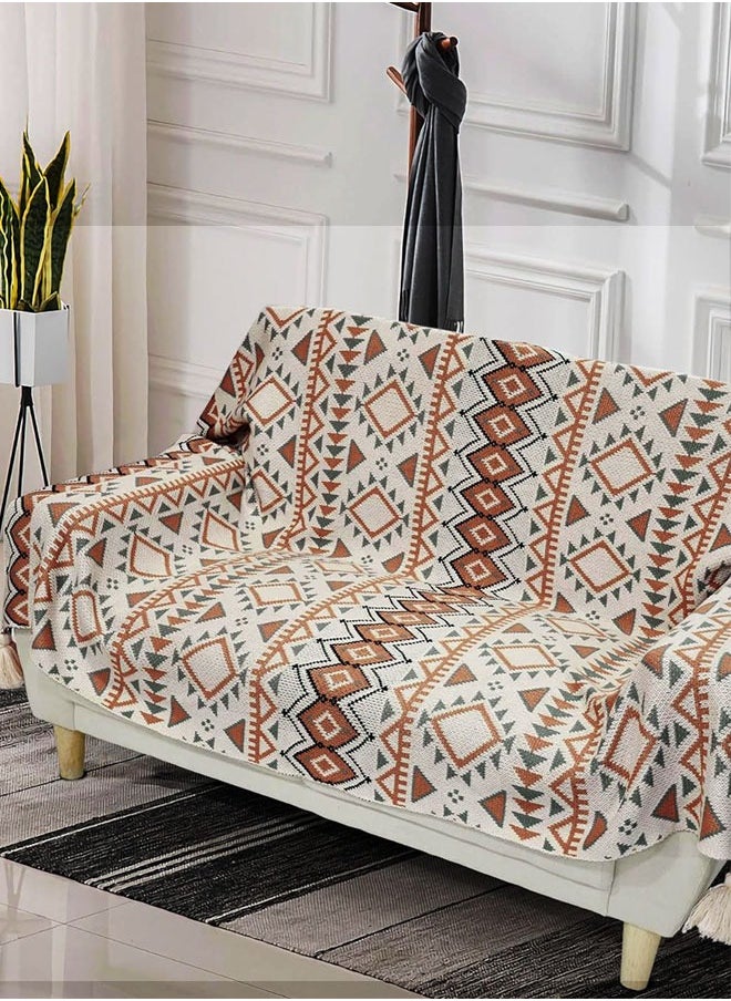 وهاواي Boho Knitted Throw Blanket with Tassel, Super Soft Cozy Lightweight Decorative Throw Blankets for Couch , Bed, Sofa, Outdoor Throw Blankets All Seasons 130x170CM  - Image 4