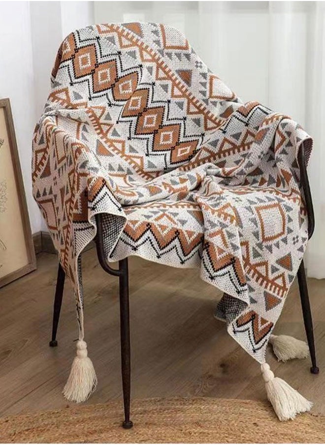 وهاواي Boho Knitted Throw Blanket with Tassel, Super Soft Cozy Lightweight Decorative Throw Blankets for Couch , Bed, Sofa, Outdoor Throw Blankets All Seasons 130x170CM  - Image 5
