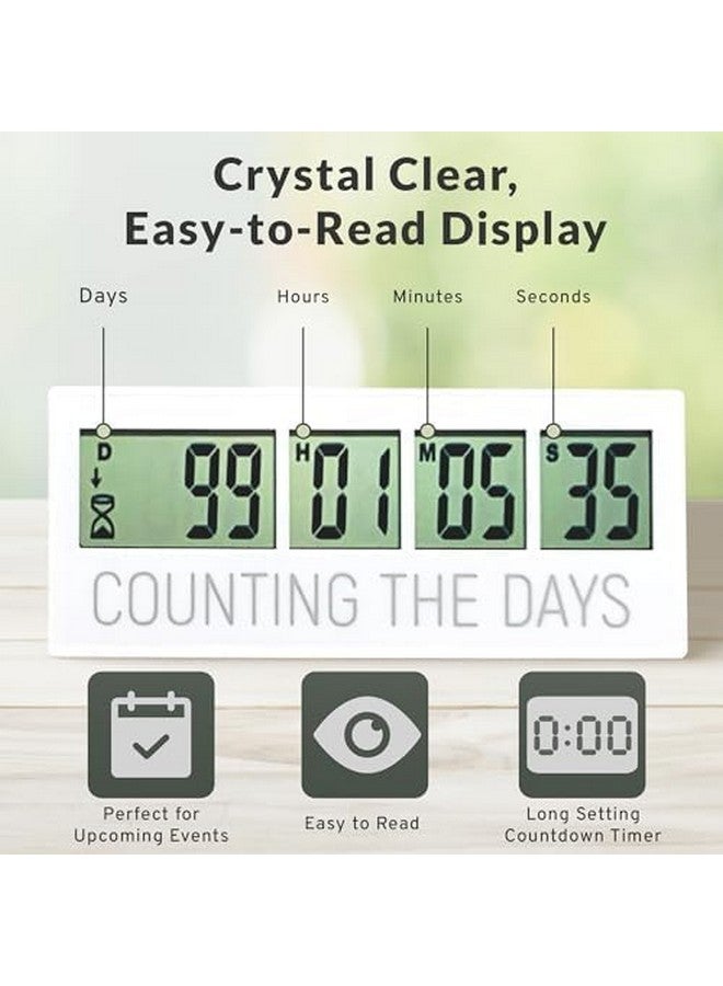 Countables Counting the Days Countdown Clock - Up to 999 Days LCD Digital Timer - Easy to Set & Read Reusable Count Down Timer for Retirement, Wedding, Christmas, Holiday,Baby Due Date,Birthday & More - Image 4