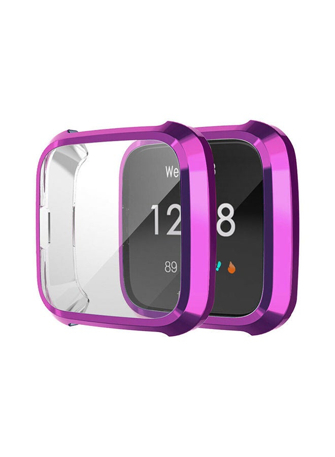NIBEMINENT Slim Full Screen Protector Protect Frame Case Cover For Fitbit Versa Lite Watch Purple  - Image 1