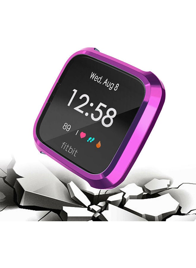 NIBEMINENT Slim Full Screen Protector Protect Frame Case Cover For Fitbit Versa Lite Watch Purple  - Image 2