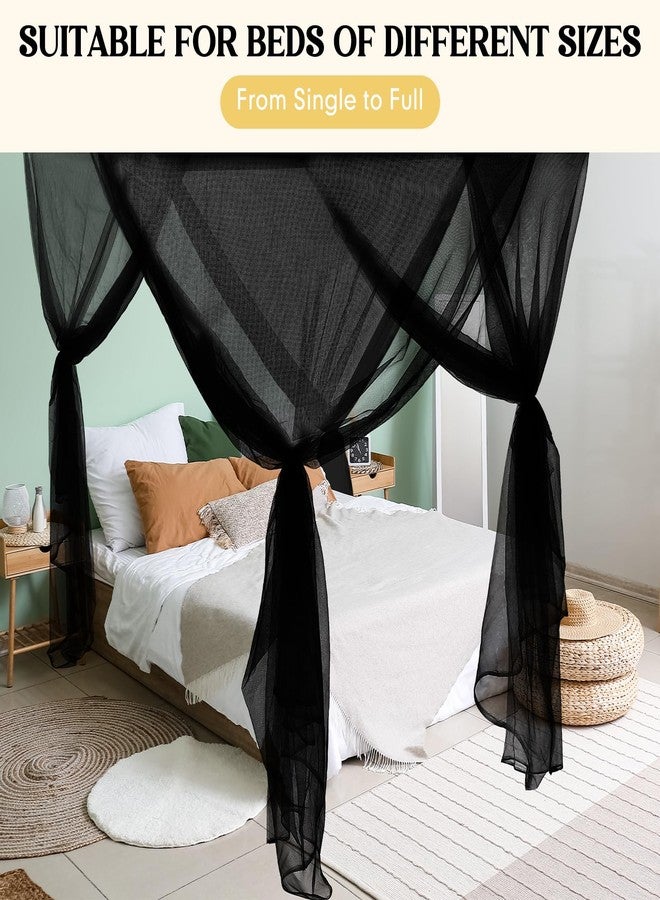 Mindsoft 4 Corner Mosquito Net for Single Twin Bed Full Size Bed Canopy Curtains Gothic Mosquito Netting for Bedroom Camping Patio Indoor Outdoor Decorations(Black,47 x 78 x 59'') - Image 5