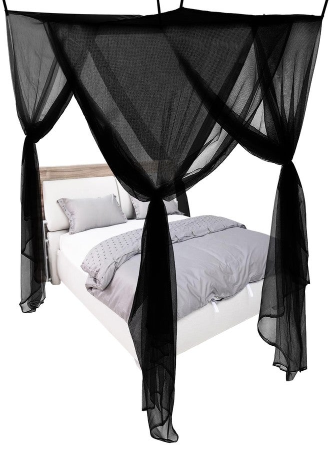 Mindsoft 4 Corner Mosquito Net for Single Twin Bed Full Size Bed Canopy Curtains Gothic Mosquito Netting for Bedroom Camping Patio Indoor Outdoor Decorations(Black,47 x 78 x 59'') - Image 1