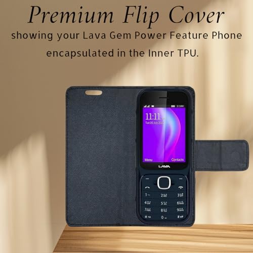 ZAOMA Diary Type Flip Flap Case Cover Compatible for Lava Gem Power Dual Sim Keypad Mobile Feature Phone - Tan - Image 4