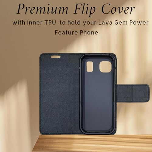 ZAOMA Diary Type Flip Flap Case Cover Compatible for Lava Gem Power Dual Sim Keypad Mobile Feature Phone - Tan - Image 3