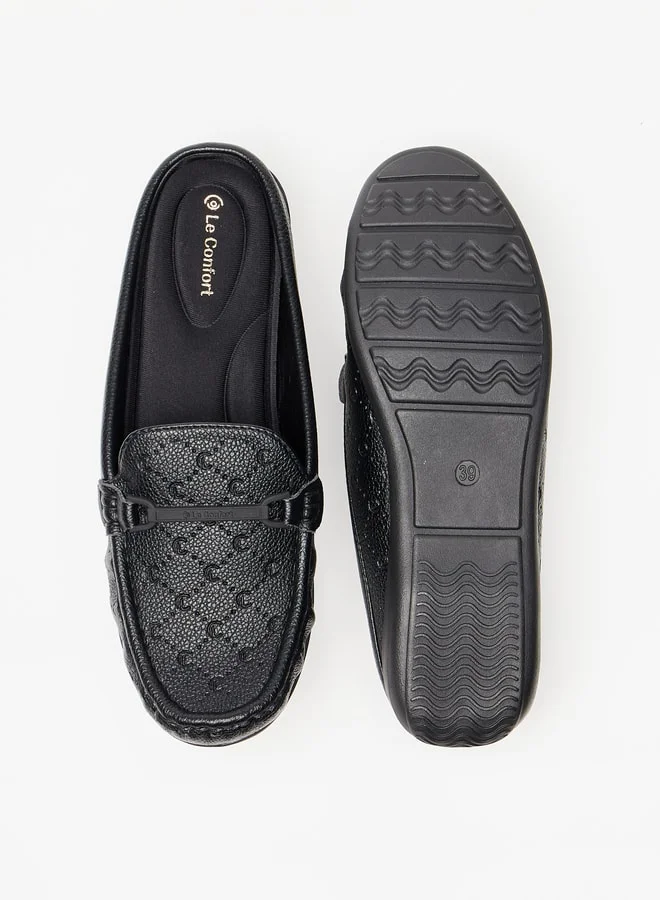 Le Confort Women's Monogram Embossed Slip-On Mules