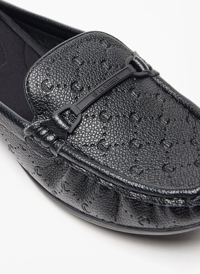 Le Confort Women's Monogram Embossed Slip-On Mules