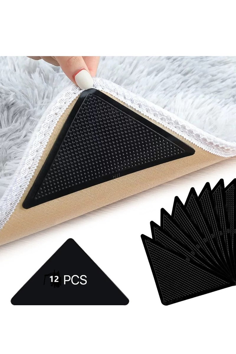 12 Pcs Grippers for Rugs Non Slip Rug Pads Reusable and Washable - Image 1