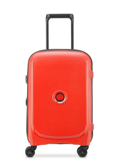 DELSEY Paris Belmont+ 55cm Hardcase 4 Double Wheel Expandable Cabin Luggage Trolley Faded Red