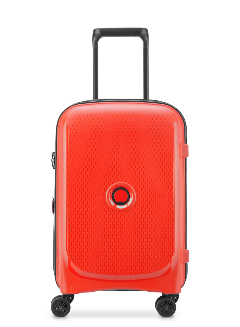 DELSEY Paris Belmont+ 55cm Hardcase 4 Double Wheel Expandable Cabin Luggage Trolley Faded Red