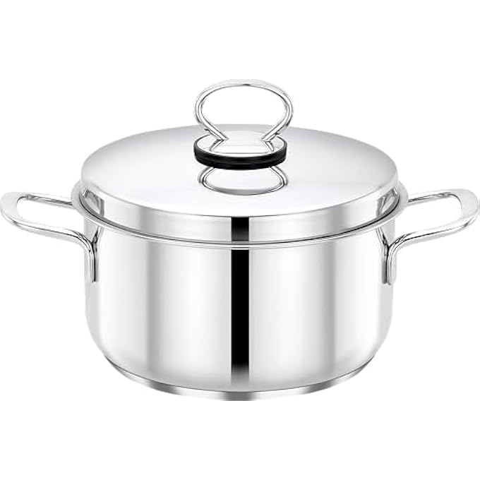 Pradeep 1810304 Food Grade Stainless Steel Cookpot Plain Lid 73 Ltr - Image 1