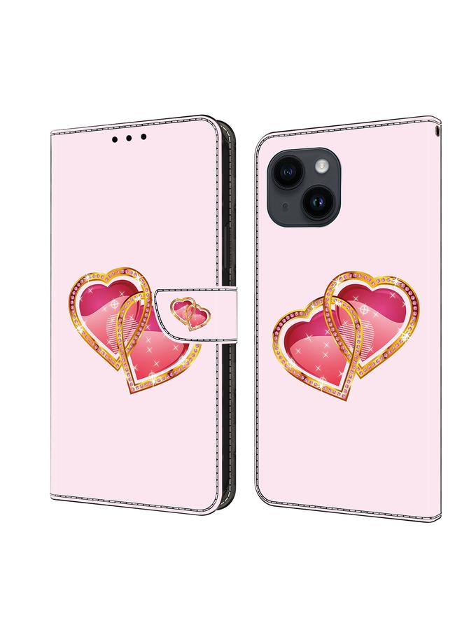 S-TOP Case For iPhone 15 Crystal Painted Leather Phone case - Image 1