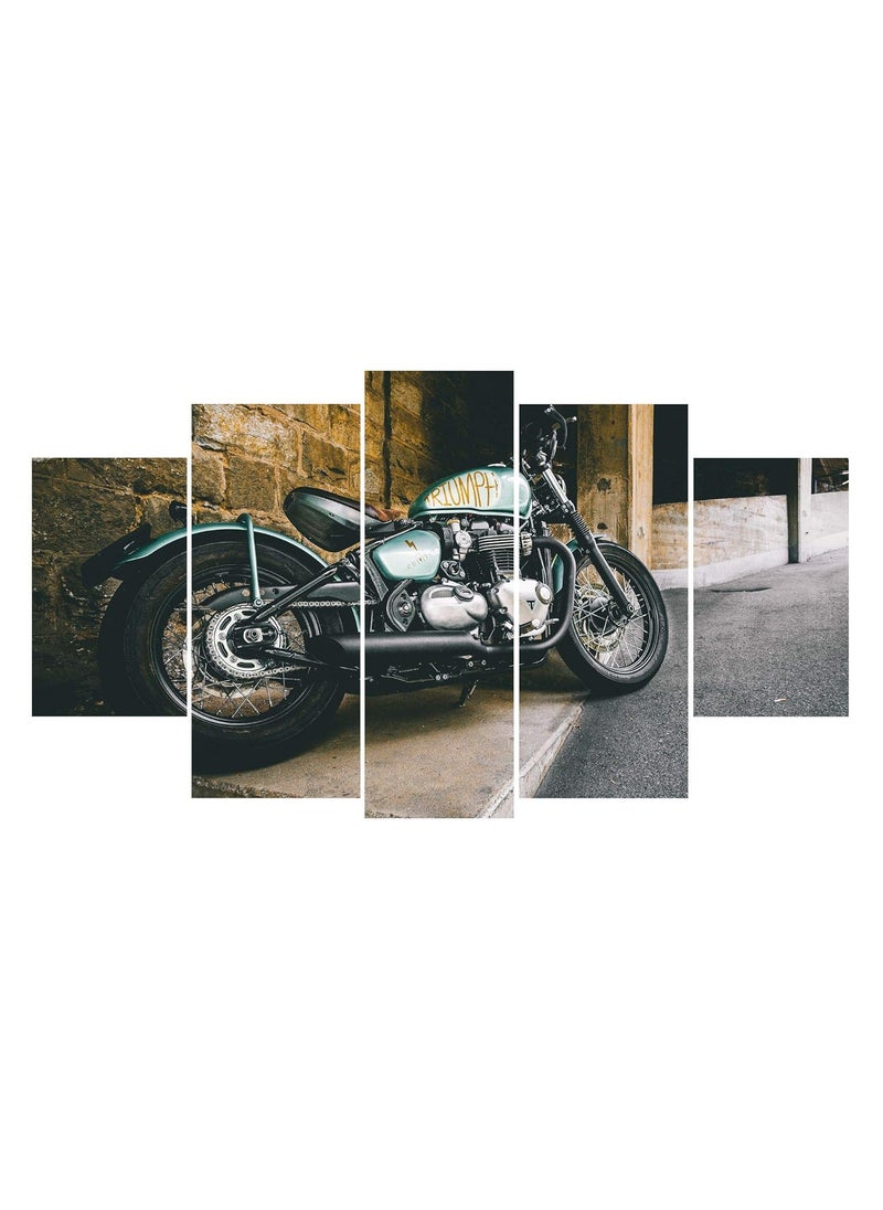 KARTIK Kartik™ Digital Print 5 Panel Bike Wall Decor Wall Art Wooden Painting Wallpapers for Home, Office & Gift(30 x 17.5 Inches)  - Image 1