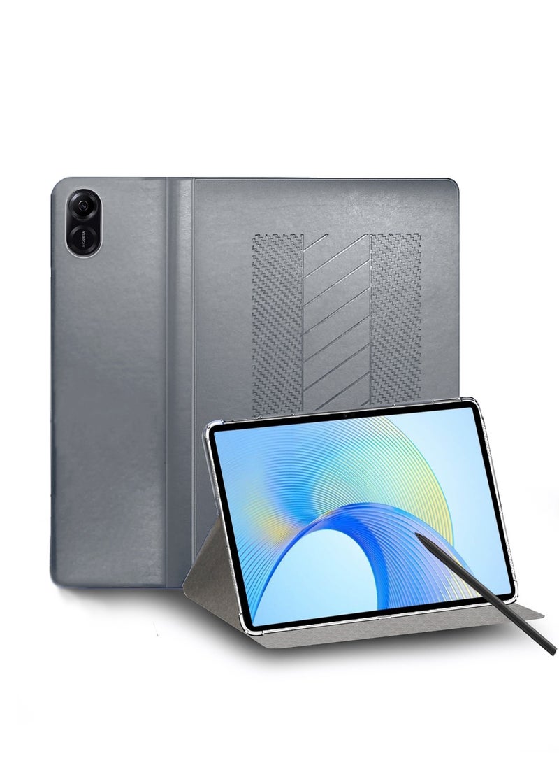 BYTER PU Leather Classic Trifold Stand Flip Case Cover For Honor Pad X9 11.5 Inch 2023 Grey - Image 1