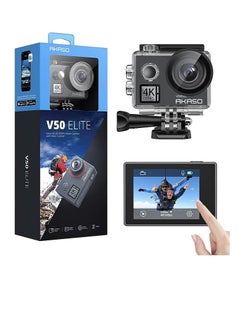 Elevate Your Adventure with a 4K/60fps Action Camera – Touchscreen, Wi-Fi, Voice Control, Waterproof up to 40m, Adjustable Viewing Angle, 8X Zoom, and Helmet Accessories
