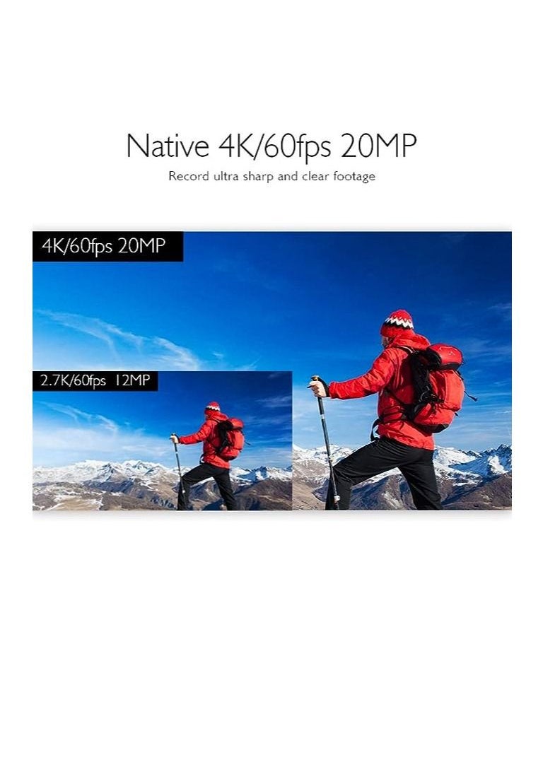 Akaso - Elevate Your Adventure with a 4K/60fps Action Camera – Touchscreen, Wi-Fi, Voice Control, Waterproof up to 40m, Adjustable Viewing Angle, 8X Zoom, and Helmet Accessories - Image 1