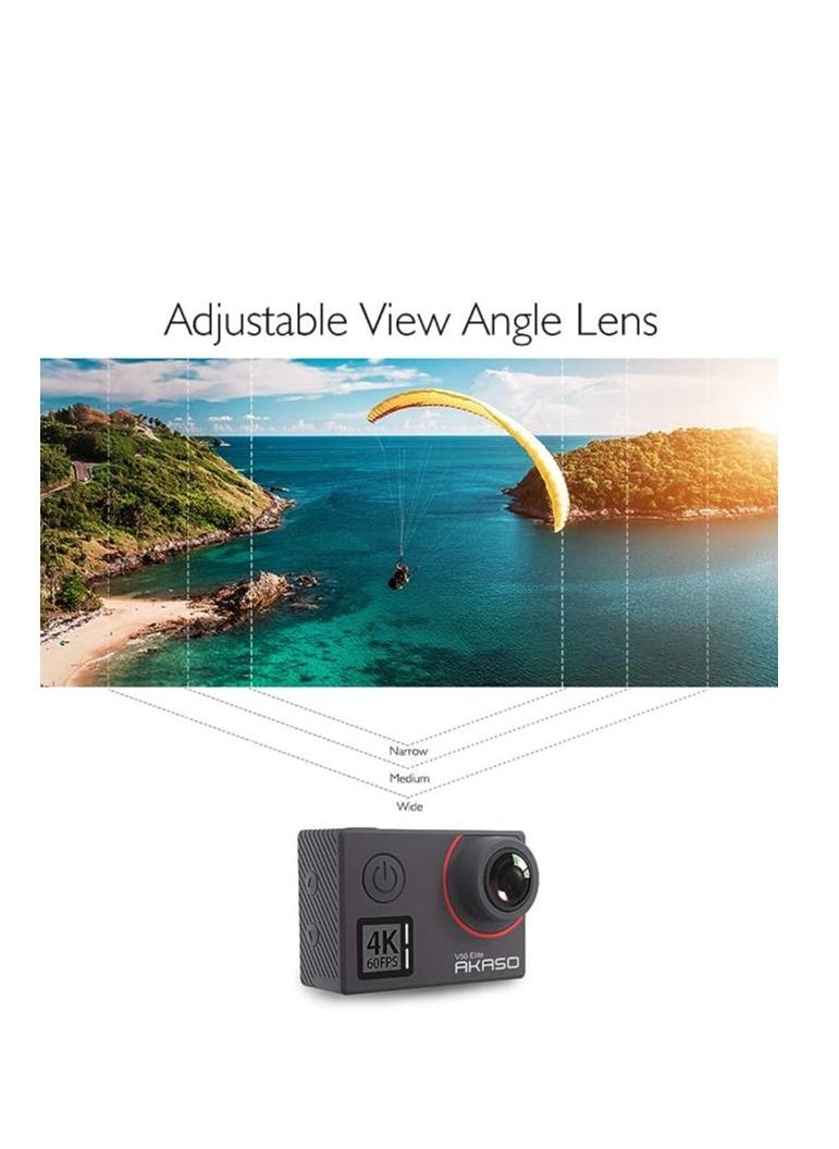 Akaso - Elevate Your Adventure with a 4K/60fps Action Camera – Touchscreen, Wi-Fi, Voice Control, Waterproof up to 40m, Adjustable Viewing Angle, 8X Zoom, and Helmet Accessories - Image 1