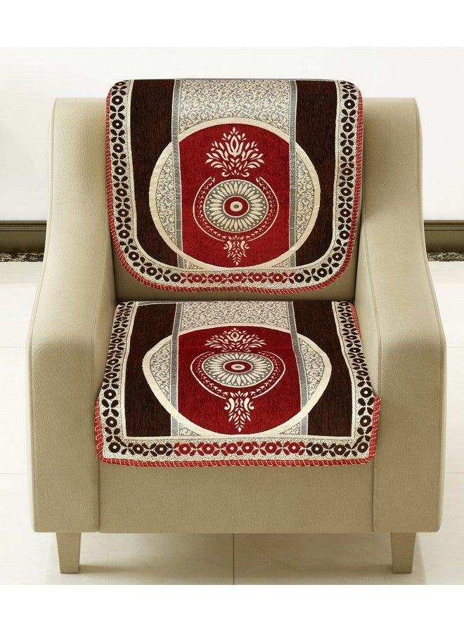 Jayvaam Sawna Homes Chenille Sofa Cover Set 5 Seater For Living Room-3 Seater&2 Seater Sofa Slip Covers For Home-Premium Furniture Protector Panels For Sofa Couch Office,10 Piece,Maroon Coffee - Image 2