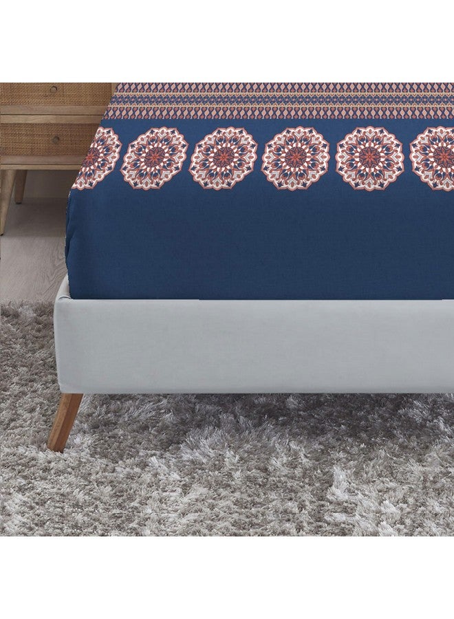 Trident Soft Comfort Fittedsheet for Double Bed, 210 TC 100% Cotton Elastic Fitted Bedsheet, Soft and Breathable, King Size Fitted Bedsheet with 2 Pillow Covers - Earthy Tale - Image 4