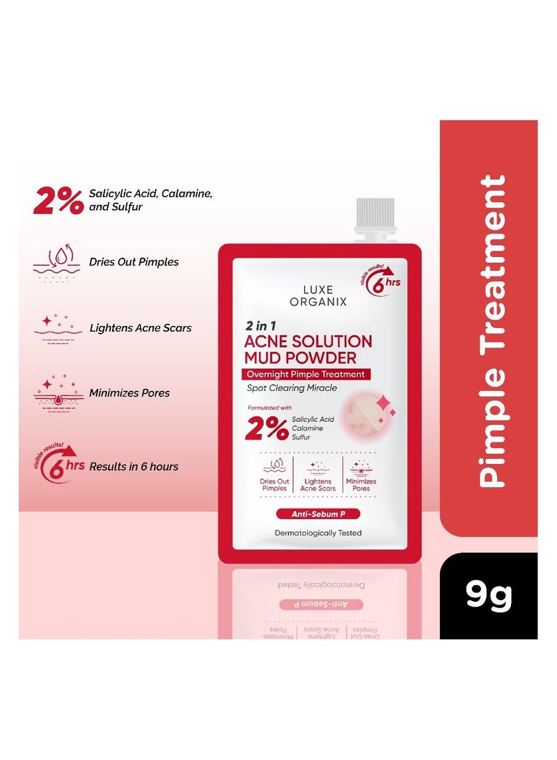 LUXE ORGANIX Luxe Organix 2in1 Acne Solution Mud Powder Overnight Pimple Treatment 9g - Image 2
