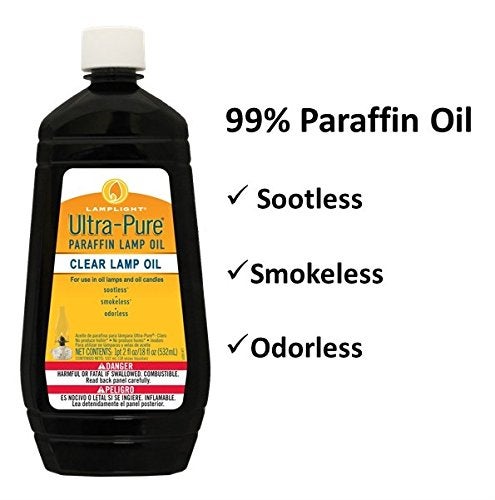 Lamplight 18 oz. Ultra-Pure Lamp Oil - liquid paraffin oil for indoor use, sootless, smokeless and odorless, clear, emergency kit 60014 - Image 2