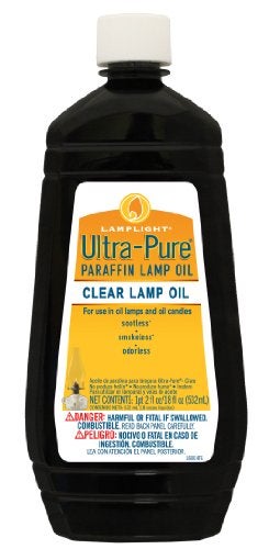 Lamplight 18 oz. Ultra-Pure Lamp Oil - liquid paraffin oil for indoor use, sootless, smokeless and odorless, clear, emergency kit 60014 - Image 1