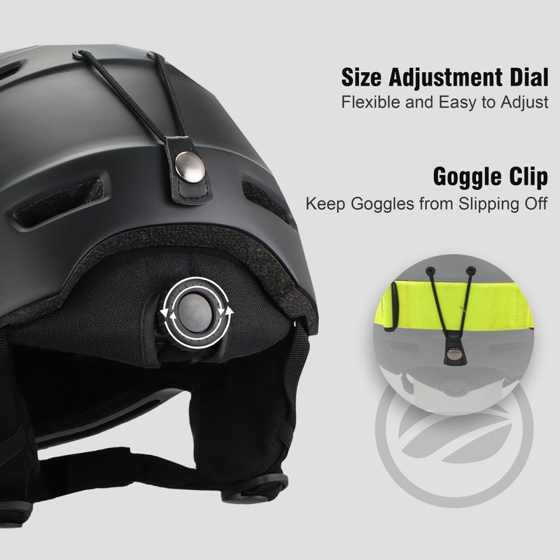 DKONI Ski Helmet for Adults (Large, Black) - Image 5