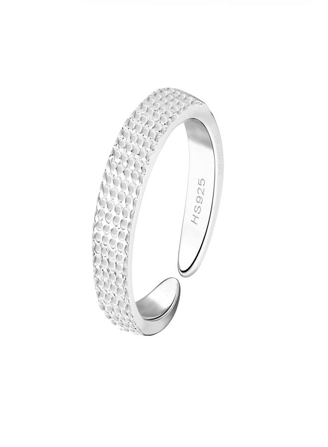 HighSpark 92.5 Sterling Silver Toe Rings for Women | 92.5 Sterling Silver Adjustable Contemporary Style & Stunning Shine | Single Piece Only | Lovely Gift - Emboss Dot - Image 1