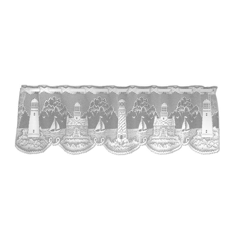 Heritage Lace Lighthouse 60Inch Wide by 15Inch Drop Valance White