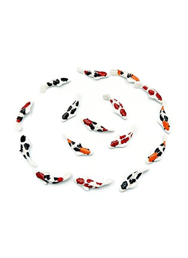 1shopforyou - Lot of 12 Miniature White Fish Fairy Garden Supplies Animal Fish Figurine Furniture Dollhouse # 3 Colors Orange Black & White - Image 1