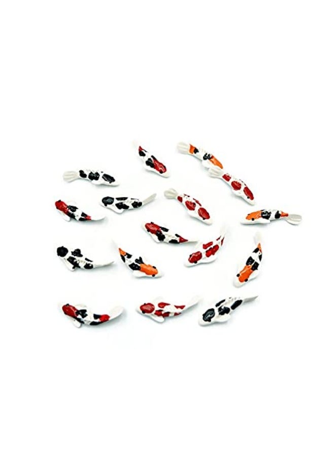 1shopforyou - Lot of 12 Miniature White Fish Fairy Garden Supplies Animal Fish Figurine Furniture Dollhouse # 3 Colors Orange Black & White - Image 1