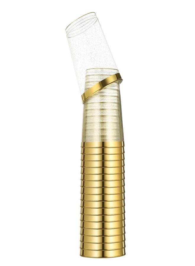 CHATEAU FINE TABLEWARE Gold Plastic Cups 10 Oz Glitter Tumblers With Gold Rim - Fancy Disposable Wedding and Elegant Party Cups (100 Count) - Image 2
