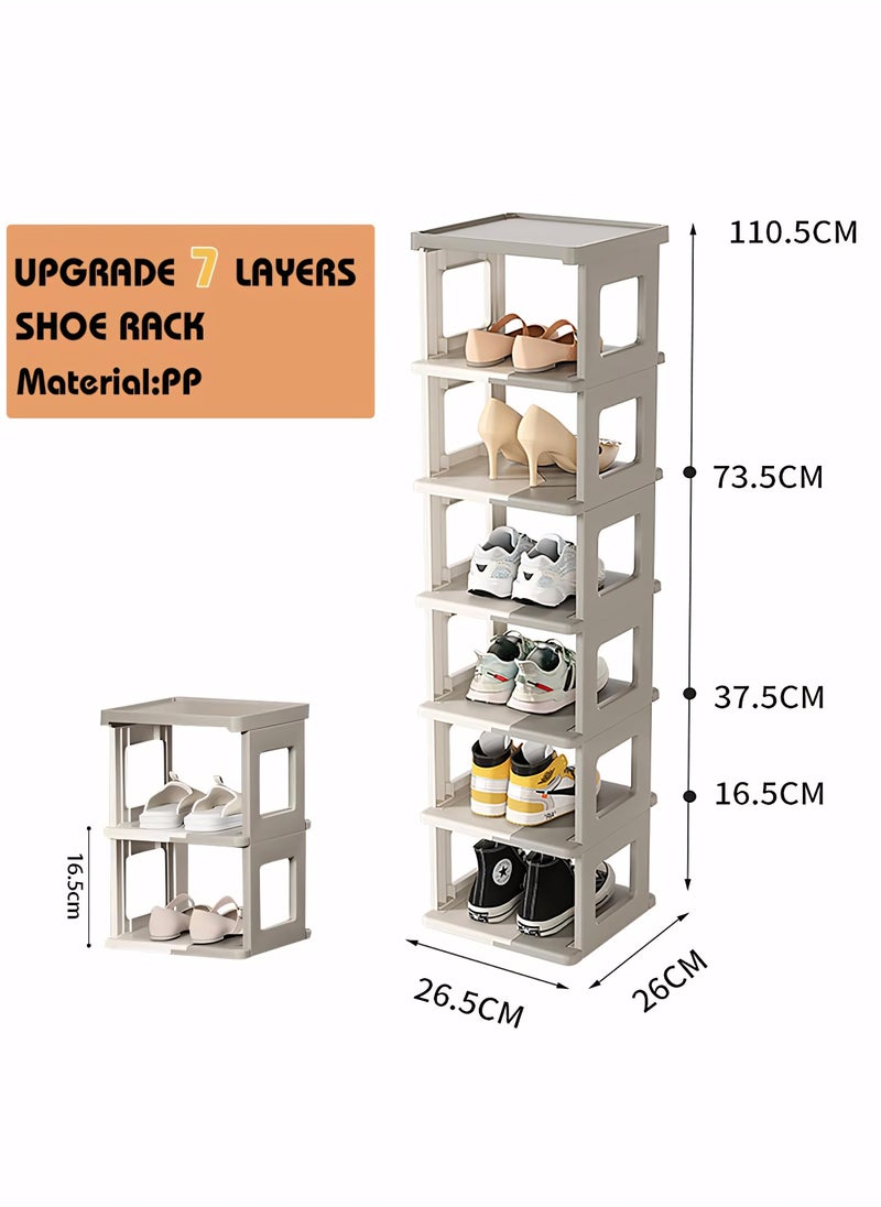 Generic - Foldable Plastic Shoe Rack, Home Kitchen Storage Rack, DIY Assembly Bedroom Cabinets Storage Shelf, Stackable Space-Saving Shoe Rack for Entryway, Hallway, Bedroom - Image 1