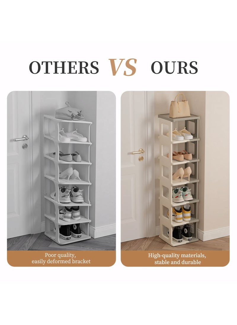 Generic - Foldable Plastic Shoe Rack, Home Kitchen Storage Rack, DIY Assembly Bedroom Cabinets Storage Shelf, Stackable Space-Saving Shoe Rack for Entryway, Hallway, Bedroom - Image 1