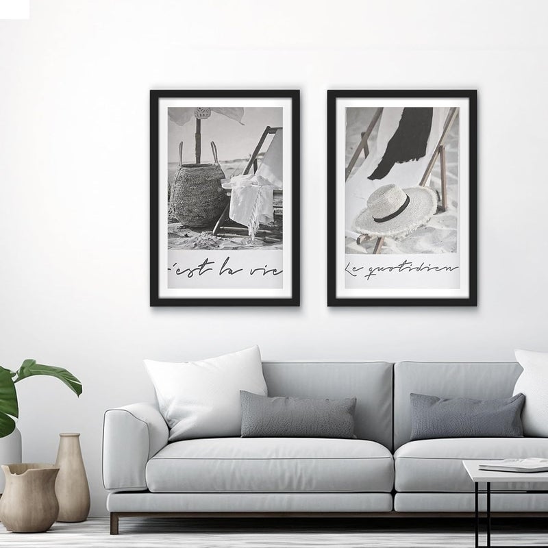 Wiscet 16x24 Picture Frame Set of 3, Display Pictures 12x18 with Mat or 16 x 24 Poster Frame Without Mat, Wall Gallery Photo Frames, Black - Image 2