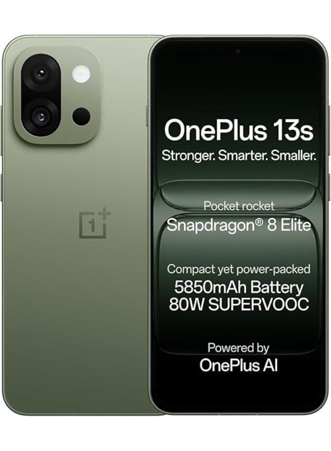ون بلس 13s | Snapdragon® 8 Elite | أذكى مع OnePlus AI | 12GB+512GB | Green Silk - النسخة الدولية - Image 1