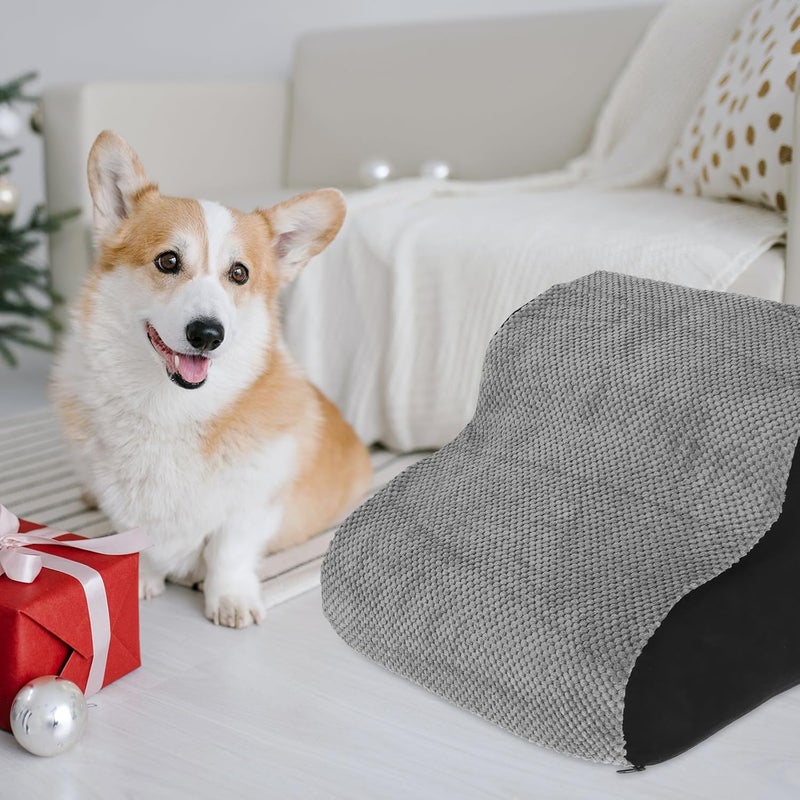 TOYANDONA Pet Stairs for Small Dogs and Cats, 2-Step High-Density Foam Dog Ladder with Non-Slip Base, Extra Wide Puppy Bed Steps for Indoor Use - Image 4