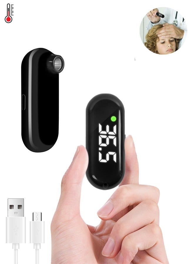Medical Forehead Thermometer, Rechargeable Thermometer for Adults and Kids, Portable Infrared Digital Thermometer with Fever Alarm and LCD Display, Fast Accurate 1s Instant Results (Black) - Image 1