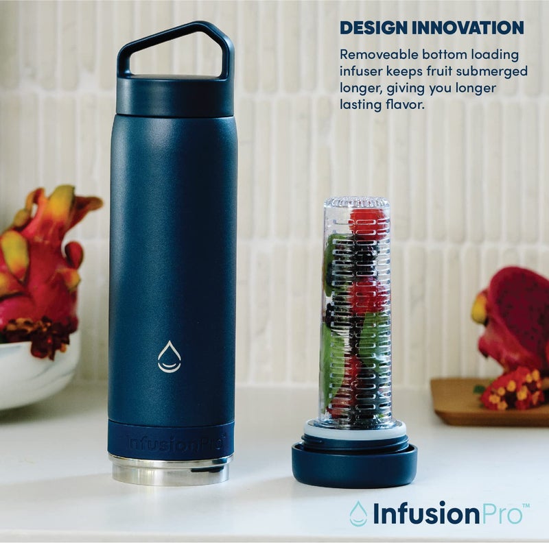 Infusion Pro Fruit Infuser Water Bottle Vacuum Insulated (20 oz) Stainless Steel : Fruit Infusion Recipe eBook : Bottom Loading Water Infuser for More Flavor : Easy Cleaning : Great Gift Water Bottle - Image 3